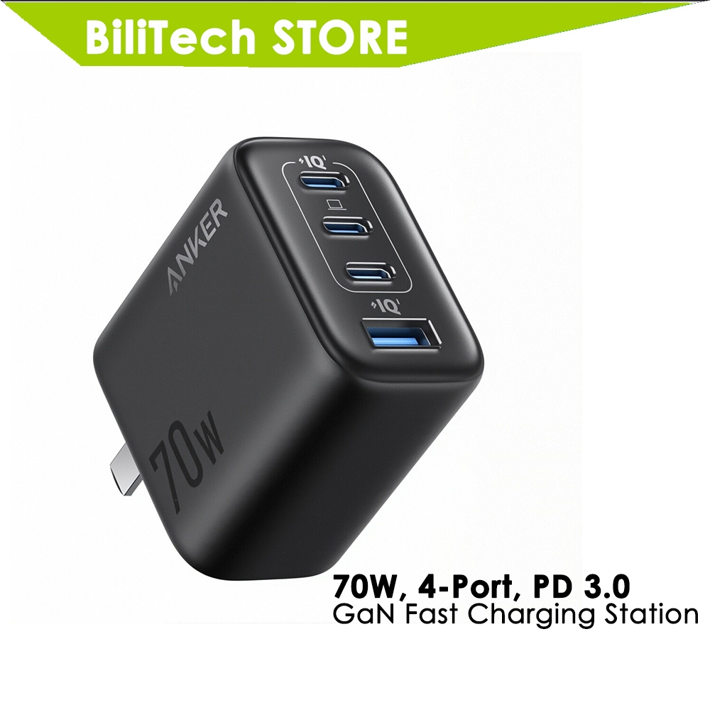 ที่ชาร์จเร็ว Anker Zolo 70W GaN 4พอร์ต ขนาดเล็ก ชาร์จโน้ตบุ๊คและมือถือได้
