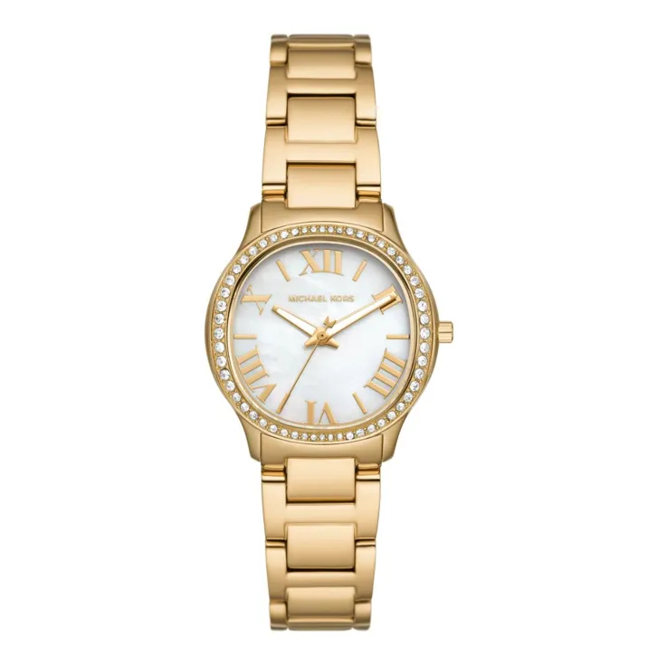 Mini Sage Pavé Gold-Tone Watch MK4822