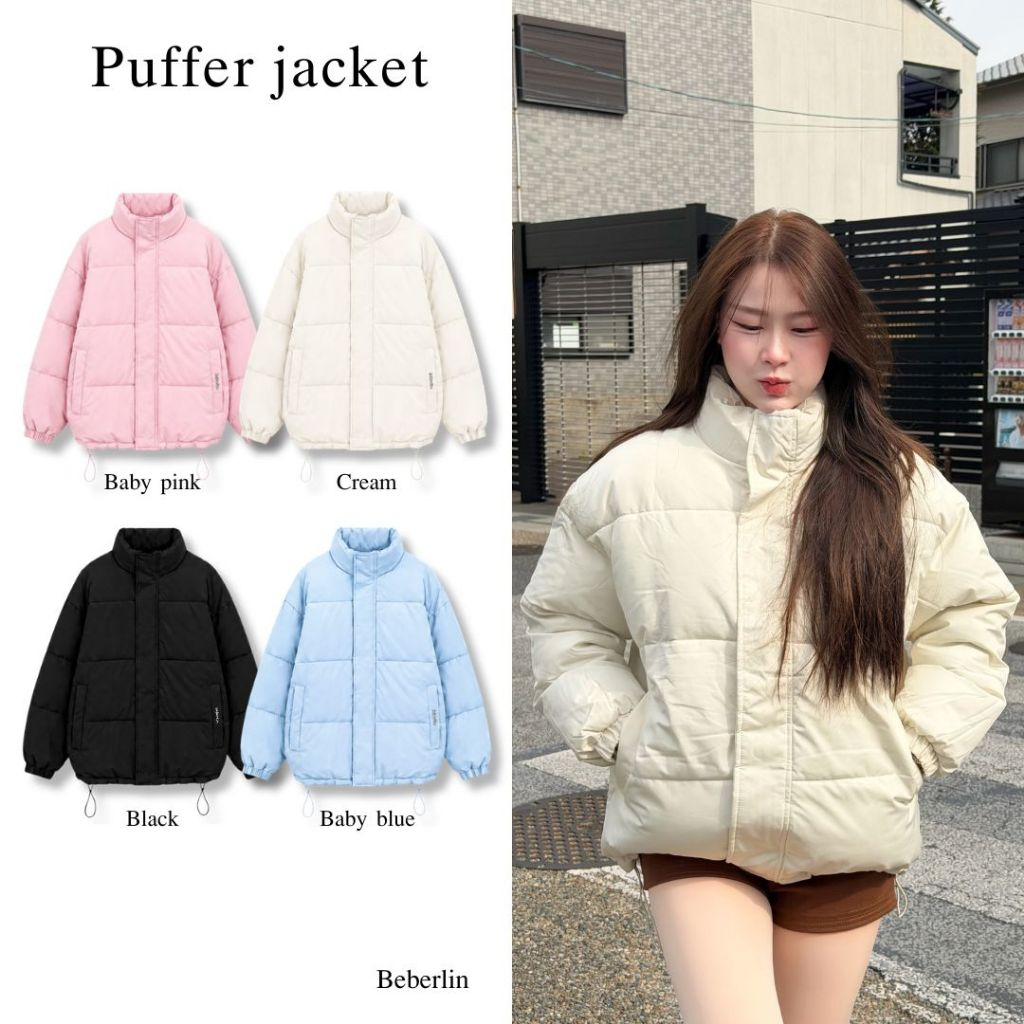 Beberlin เสื้อโค้ทบุนวมกันหนาวแบบยาว ทรงหลวม รุ่น Puffer jacket / No : 1014
