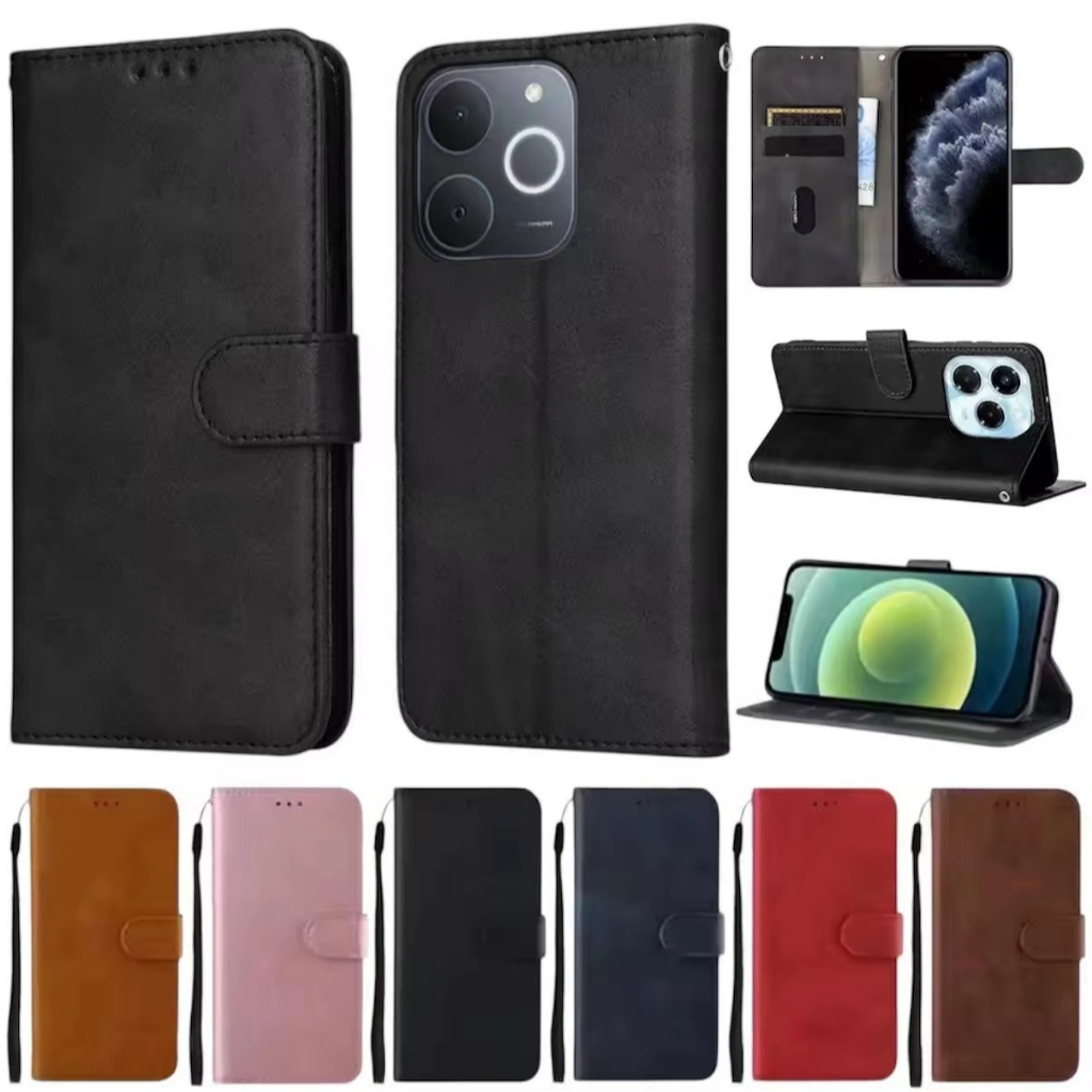 เคสฝาพับ Boss ล็อคได้ สำหรับ Oppo A6ro A3 Ap5ro Reno11F A53 A39 A15 A15s A16 A74 A54 A94ล็อคแถมสายมีแม่เหล็ก