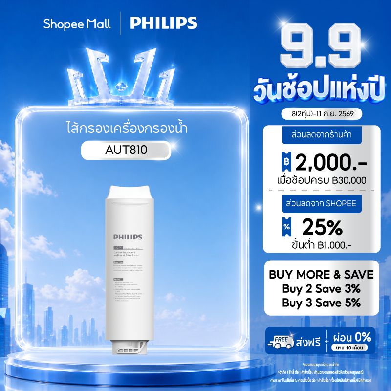 Philips water AUT810CP / AUT840UF / AUT811CB / AUT815 GAC ไส้กรองสำหรับเครื่องกรองน้ำ รุ่น AUT1211 A