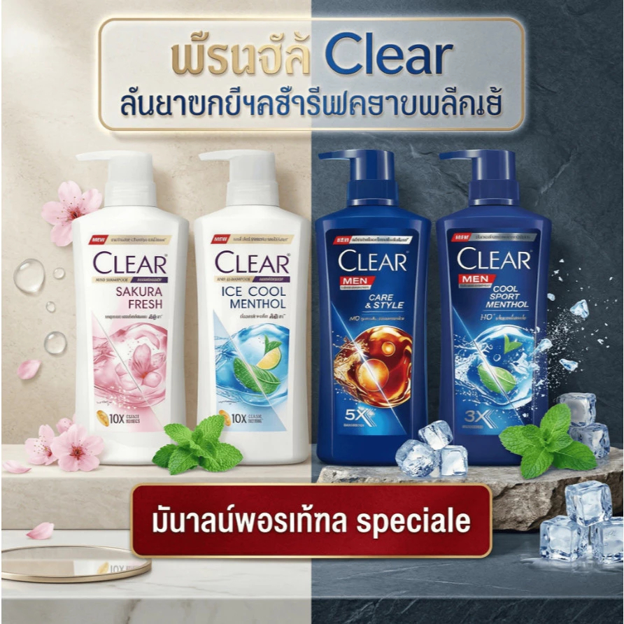 [2 ขวด] Clear เคลียร์ แชมพู ขจัดรังแค ขนาด 370 มล. ยาสระผม