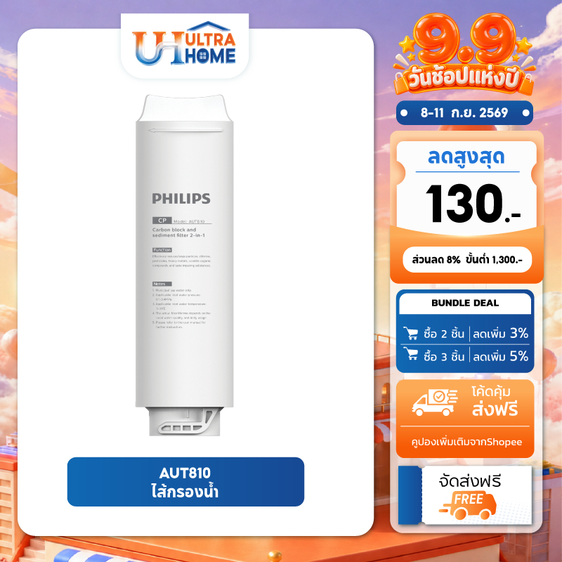 Philips AUT810CP Filter / AUT811CB / AUT840UF Filter ไส้กรองน้ำ Filter สำหรับเครื่องกรองน้ำระบบ UF ร