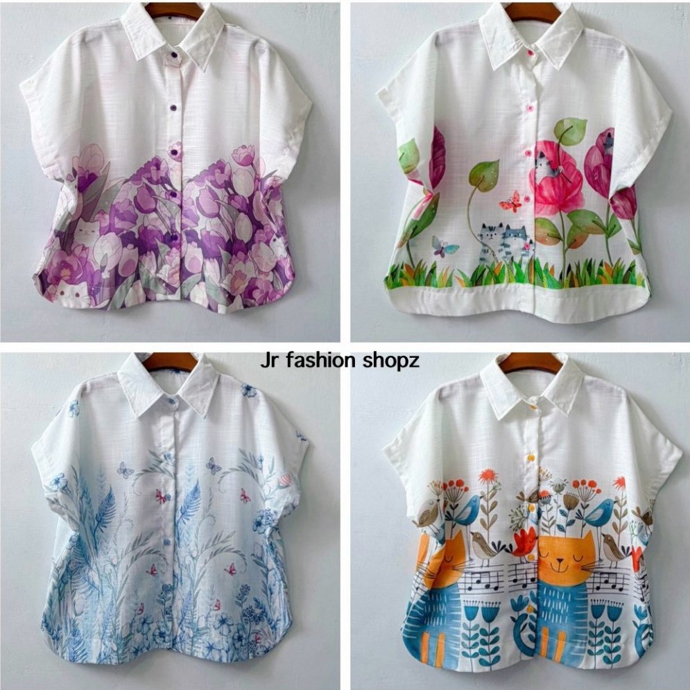 งานป้าย Paradise เสื้อผ้าฝ้ายพิมพ์ลายทรงแขนล้ำ อก 42 นิ้ว ยาว 21 นิ้ว
