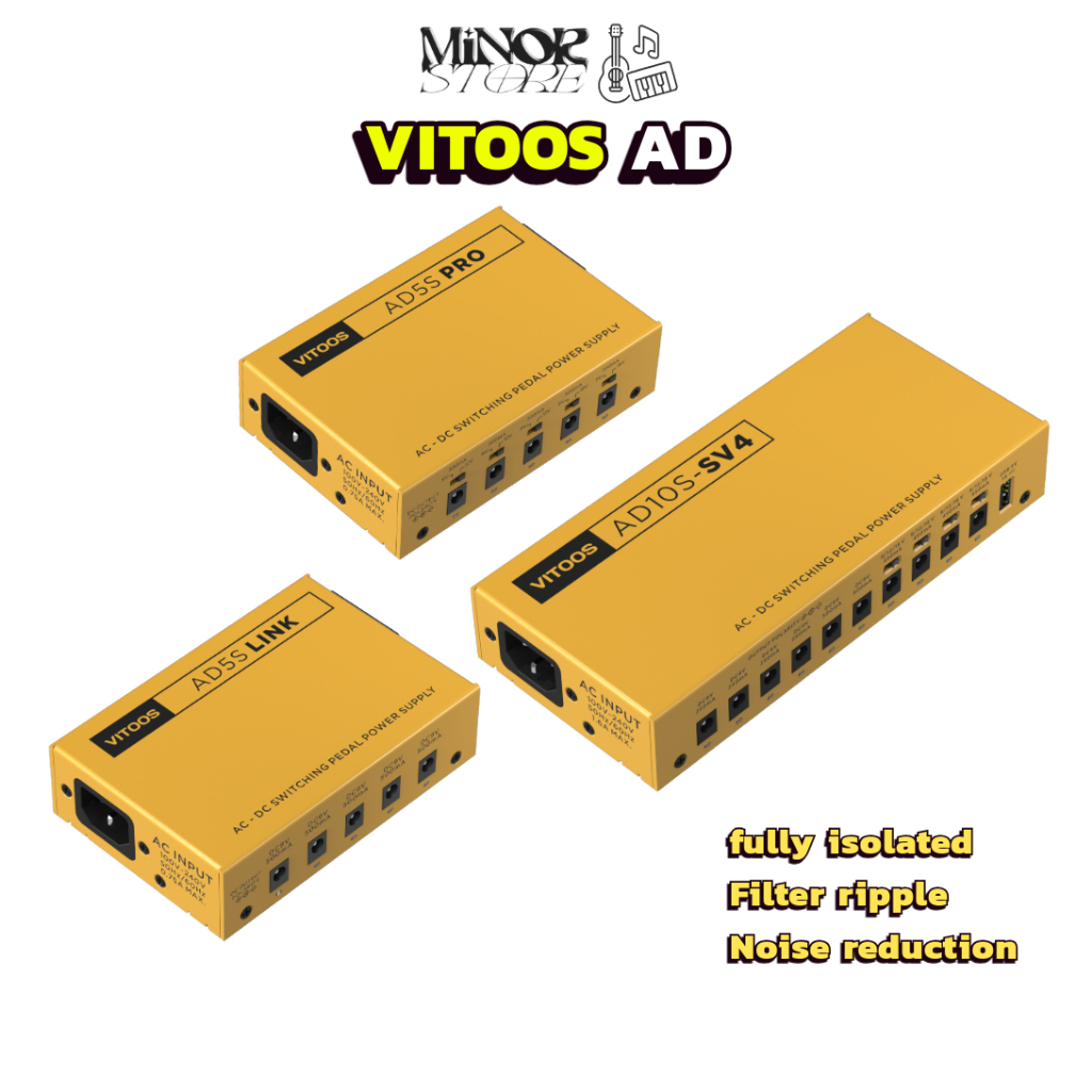 ส่งด่วน VITOOS effect pedal Pro power fully isolated Filter ripple Noise reduction