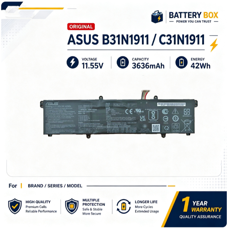 Battery B31N1911 / C31N1911 11.55V 42Wh 3636mAh for Asus Vivobook 14 S413 / K413 / D413 / A413 / TP4