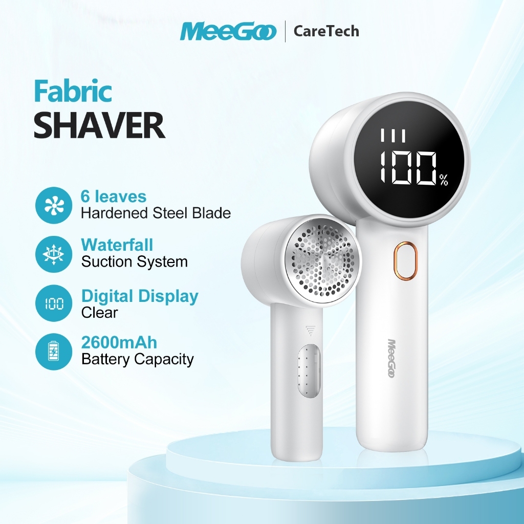 MeeGoo Electric Lint Remover เครื่องตัดขุยผ้า แบบพกพา 8900R/Min จอLED แบต 1200mAh ชาร์จ Type-C
