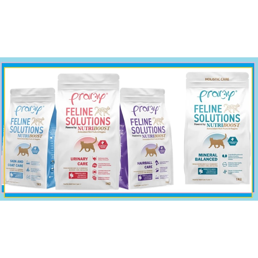 Pramy Feline Solutions สูตรเฉพาะทาง อาหารแมวสูตรเฉพาะทาง พัฒนาโดยสัตวแพทย์ ขนาด 1 kg