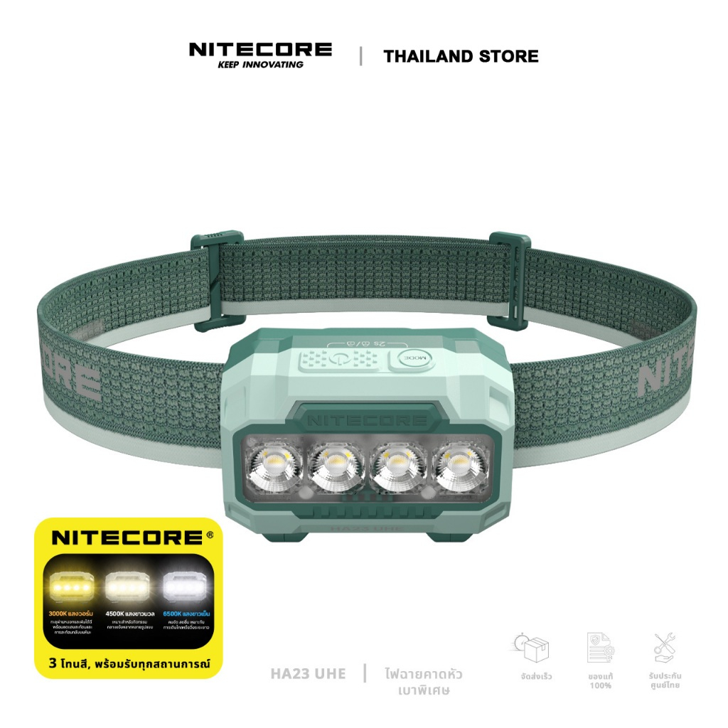 ไฟฉายคาดหัว Nitecore HA23 UHE 600 Lumen ปรับอุณหภูมิสี MCT สว่างไกล 132 เมตร กันน้ำ IP68
