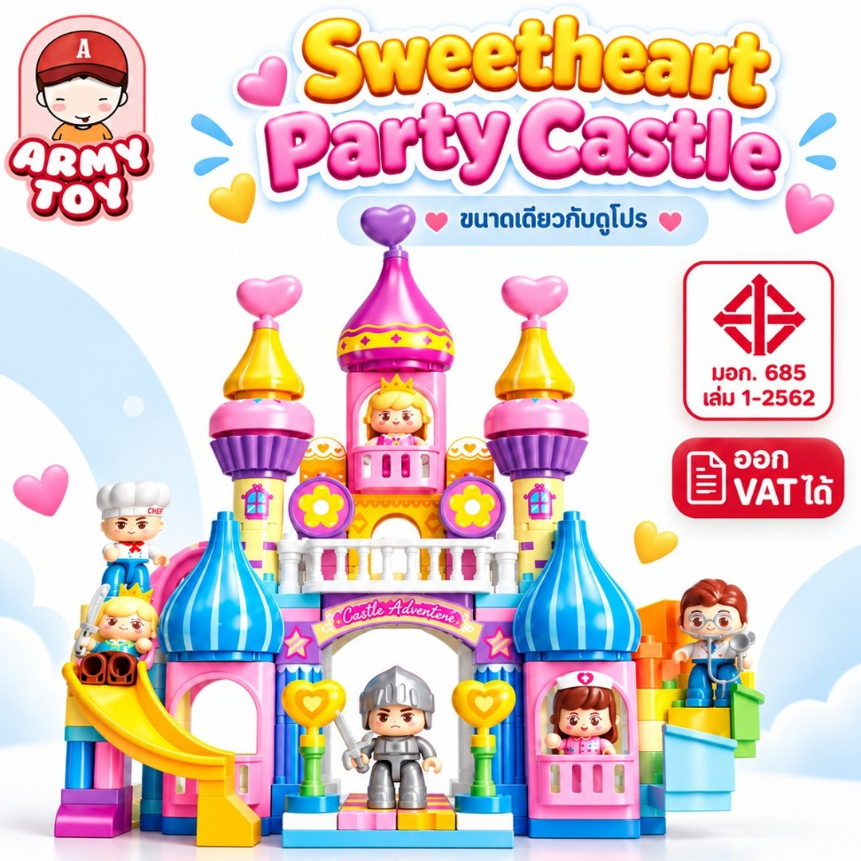 FEELO ของเล่น ตัวต่อ Girl Series รุ่น Dream Castle ขนาดเดียวกับดูโปร
