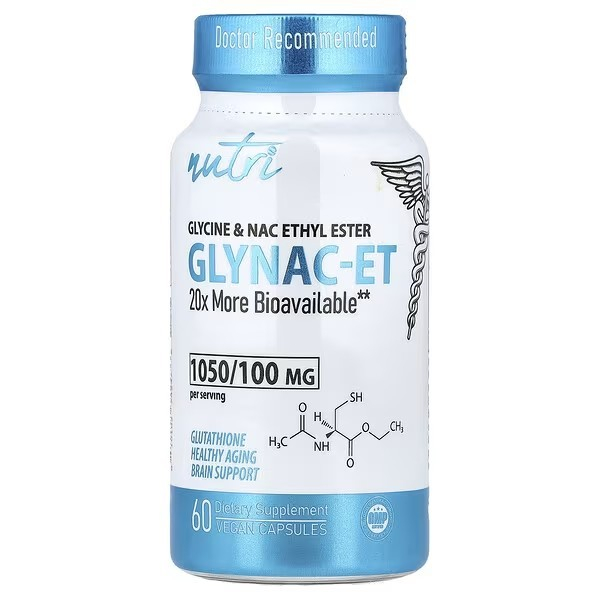 Nutri GlyNAC-ET Glycine & NAC Ethyl Ester – 60 Vegan Capsules (No.2780)