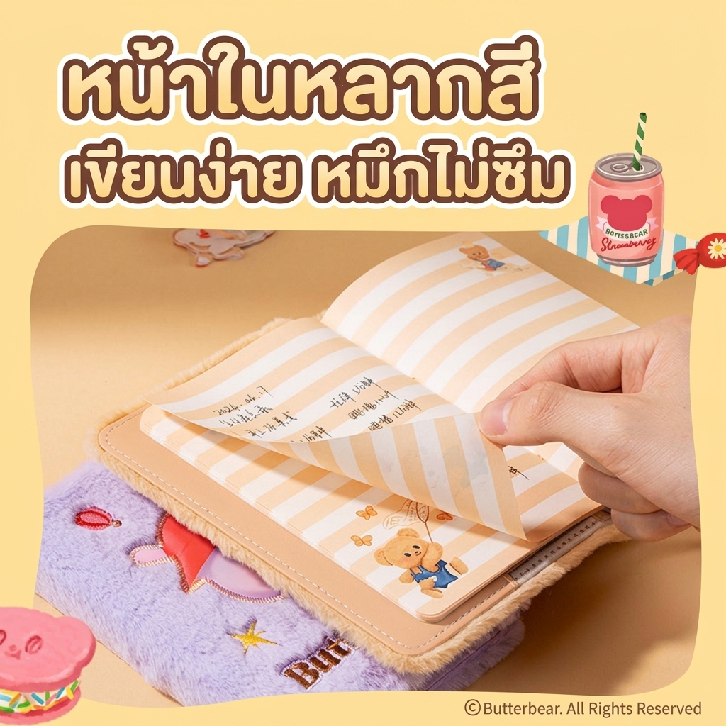 ButterBear × Deli دفتر A6 بغلاف ناعم — صورة 3
