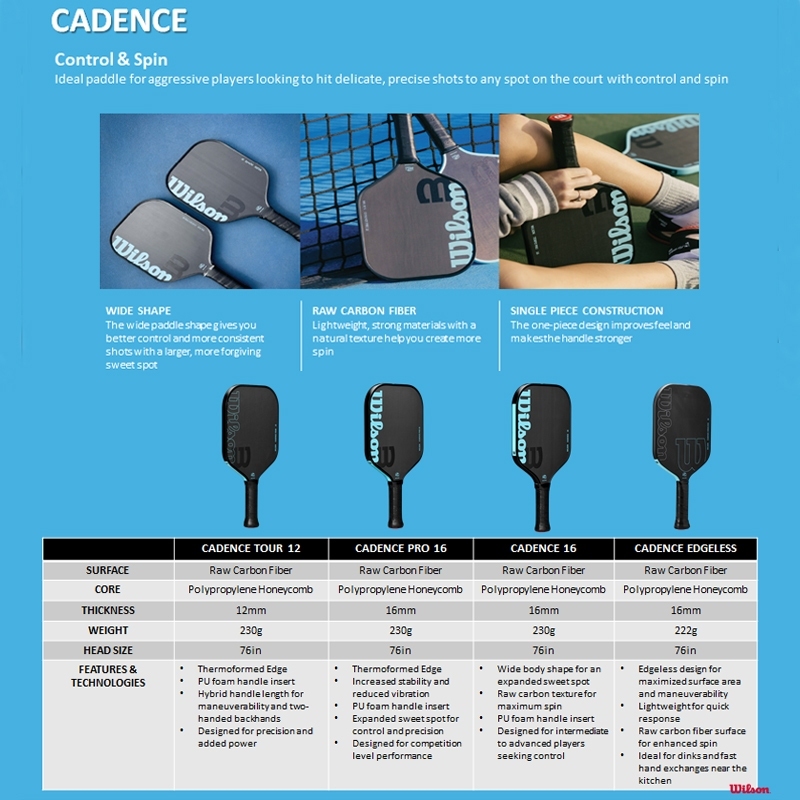 Wilson مضرب بيكلبول Cadence 16 — صورة 5