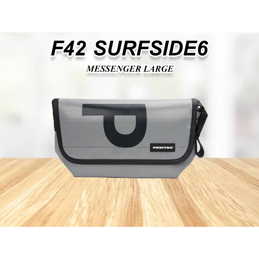 กระเป๋า FREITAG รุ่น F42 SURFSIDE6 (ผ้าเทา-สกรีนตัว P) มือ1 สวยมาก ชื่อใครห้ามพลาดเลย