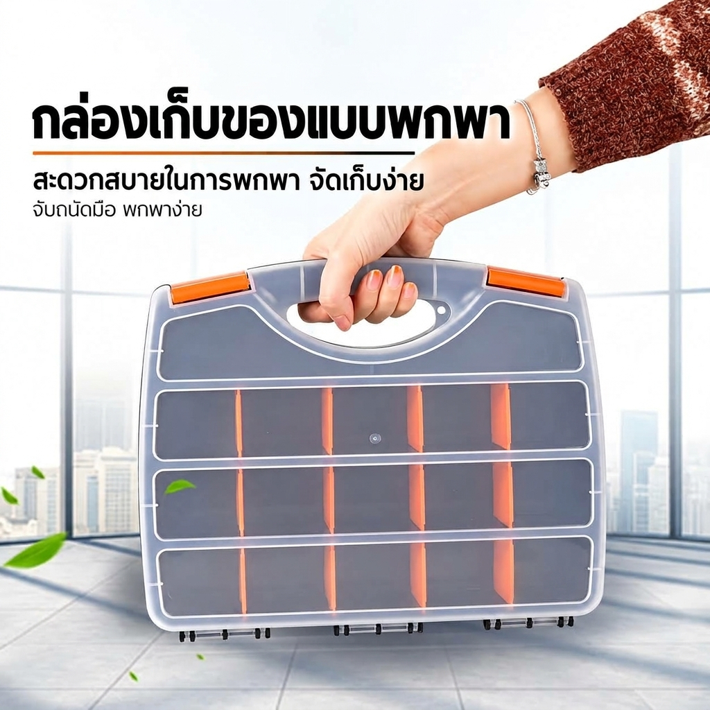 (P20) กล่องเครื่องมือเอนกประสงค์ กล่องเครื่องมือช่าง DIY กล่องใส่สกรู ขนาด 31.5x23x5.5 cm