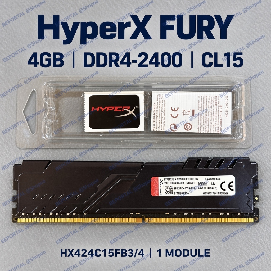 แรม PC Kingston HyperX FURY 4GB DDR4 2400MHz CL15 HX424C15FB3/4 มือสอง