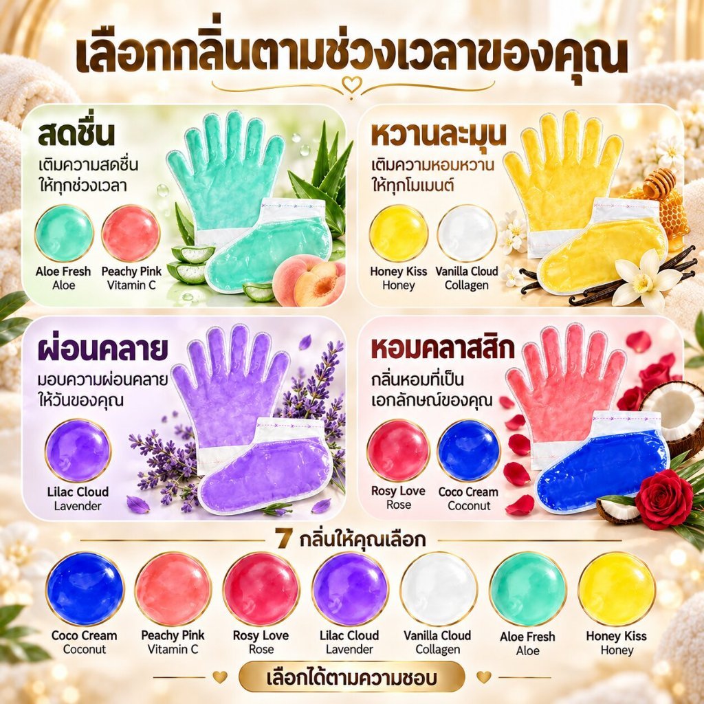 🔥พร้อมส่ง  🔥 PAR001 ถุงมือพาราฟิน ถุงเท้าพาราฟิน ลาเวนเดอร์ บำรุงมือเท้า ลดส้นแตก เพิ่มความชุ่มชื้น ไม่ต้องใช้เครื่อง