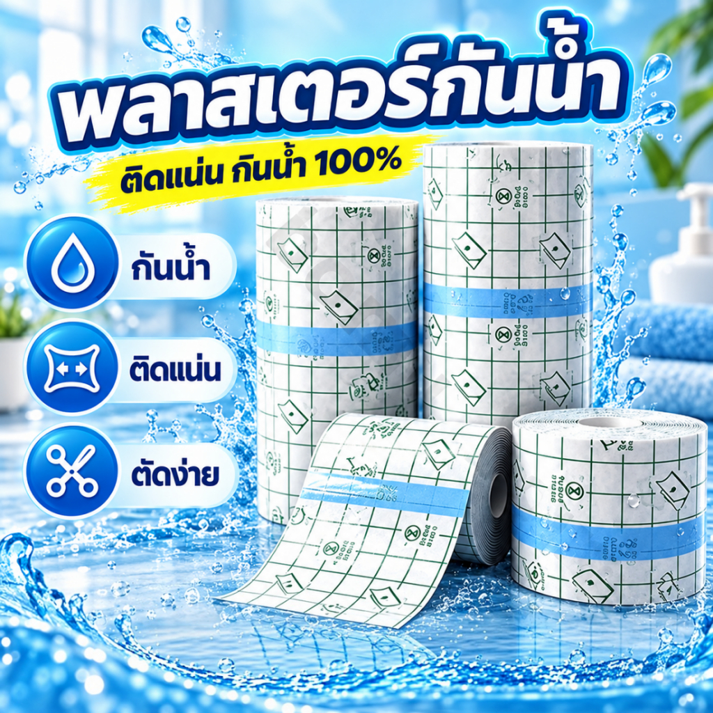 พาสเตอร์ใสกันน้ำ สำหรับหลังการสักดูแลรอยสัก แผ่นรักษาผิวแบบพาสเตอร์ใสกันน้ำระบายอากาศได้ดี กันน้ำได้100%