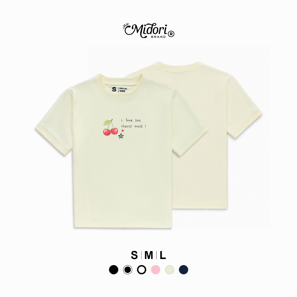 เสื้อยืด Baby Tee สําหรับผู้ชายและผู้หญิง I LOVE YOU CHERRY ผ้าฝ้ายนุ่ม เท่ อ่อนเยาว์ ไดนามิกสําหรับไปโรงเรียน และออกไปข้างนอก | ม สตูดิโอ