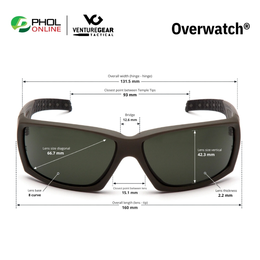 Pyramex نظارة تكتيكية VentureGear OVERWATCH — أخضر زيتي — صورة 4