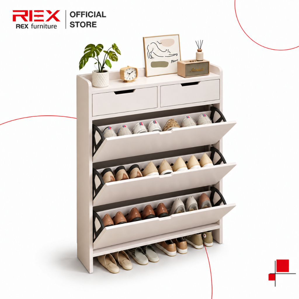 REX ตู้รองเท้า, ตู้รองเท้าบางเฉียบ, ตู้รองเท้าถ่ายโอนข้อมูล, ตู้เก็บของประตูบ้าน, ตู้รองเท้าพื้นที่เก็บข้อมูลขนาดให