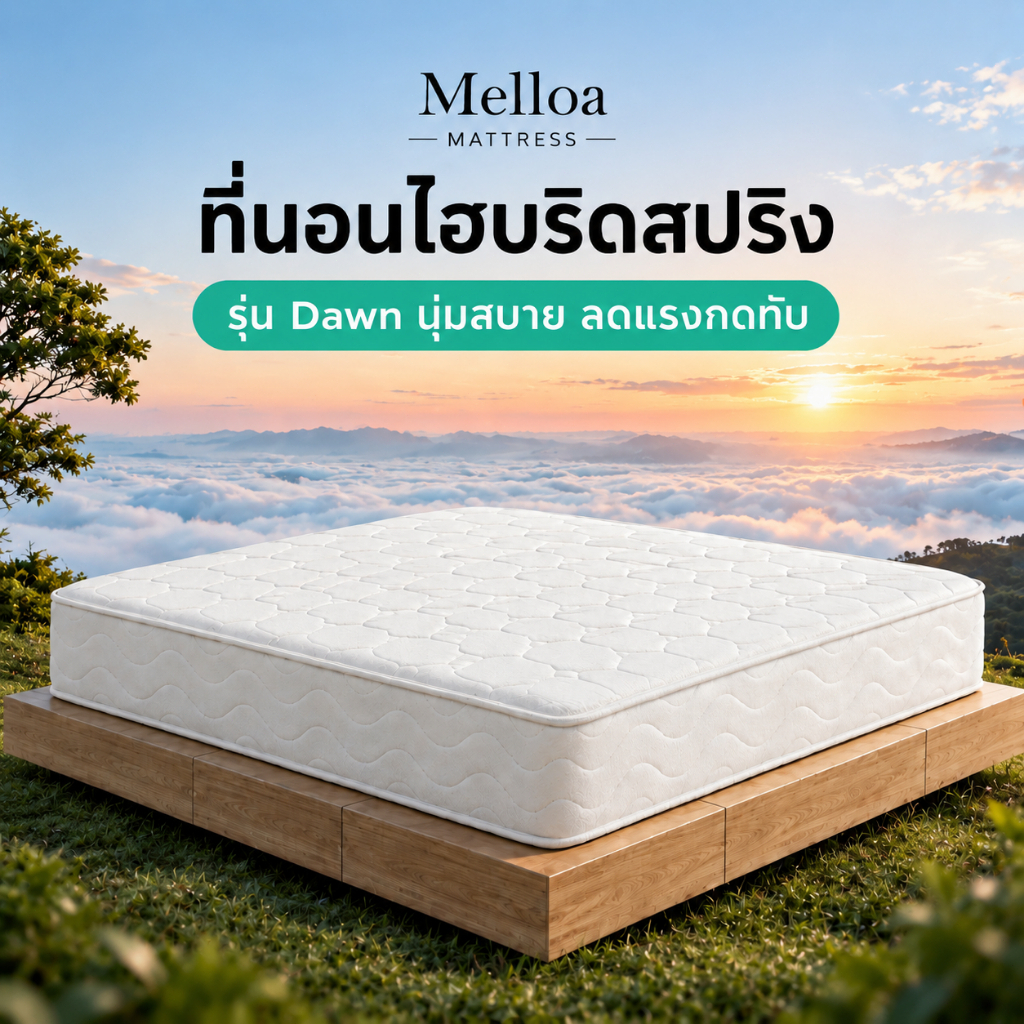 ที่นอนสปริง หนา 9 นิ้ว รุ่น Dawn สัมผัสนุ่มพิเศษ นุ่มสบาย ลดแรงกดทับ นอนหลับสนิท พร้อมส่ง