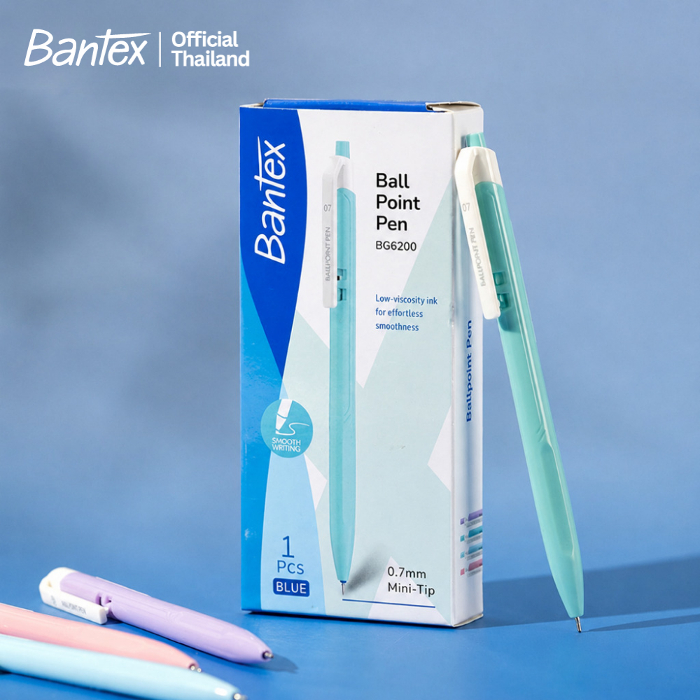 Bantex قلم حبر جاف 0.7 مم أزرق باستيل — صورة 4