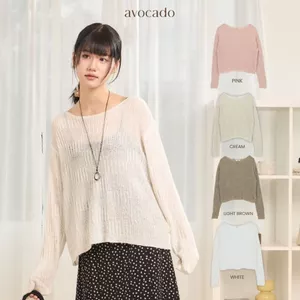avocado - Natural Crochet Tops เสื้อทรง Oversize ถักโครเชต์ เนื้อผ้าโปร่ง บางเบา