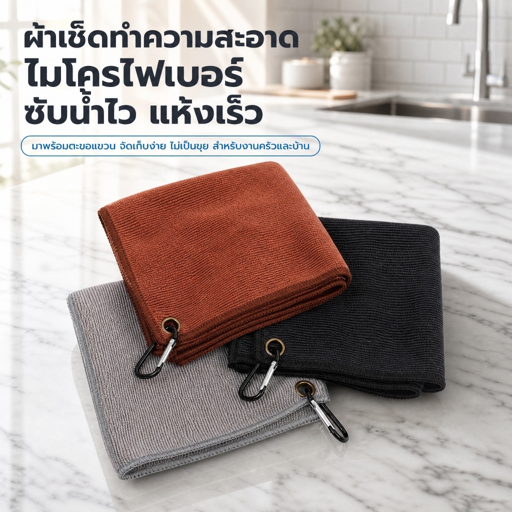 ผ้าขนหนูไมโครไฟเบอร์ 30x30 ซม. ดูดซับน้ำ แห้งเร็ว อเนกประสงค์ ใช้ในครัว บาริสต้า ร้านอาหาร ไม่ทิ้งขุย พร้อมส่ง