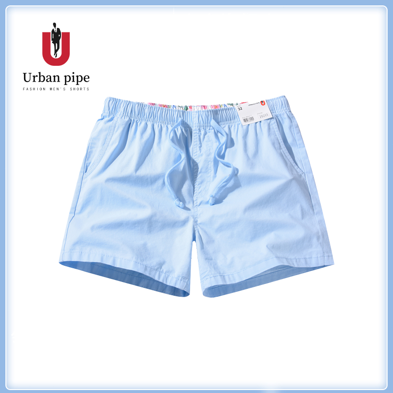Urban Pipe กางเกงขาสั้นผู้ชาย รุ่น 20255 สีทึบเหนือเข่า ผ้าฝ้าย100% ระบายอากาศนุ่มและอบอุ่น เอวยางยืด Cleanfit Plain