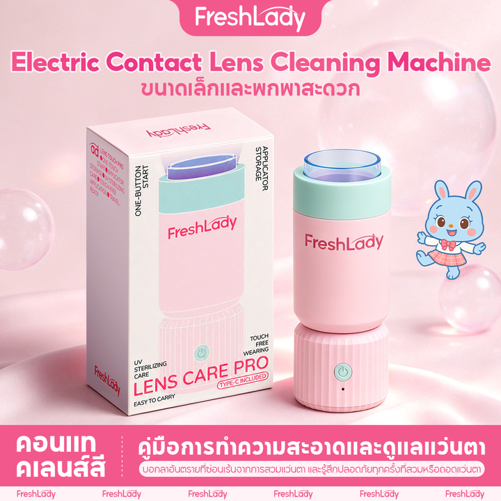 เครื่องล้างคอนแทคเลนส์ Electric Contact Lens Cleaning Machine ขนาดกะทัดรัด พกพาสะดวก ใช้งานหลากหลาย ใช้งานง่าย