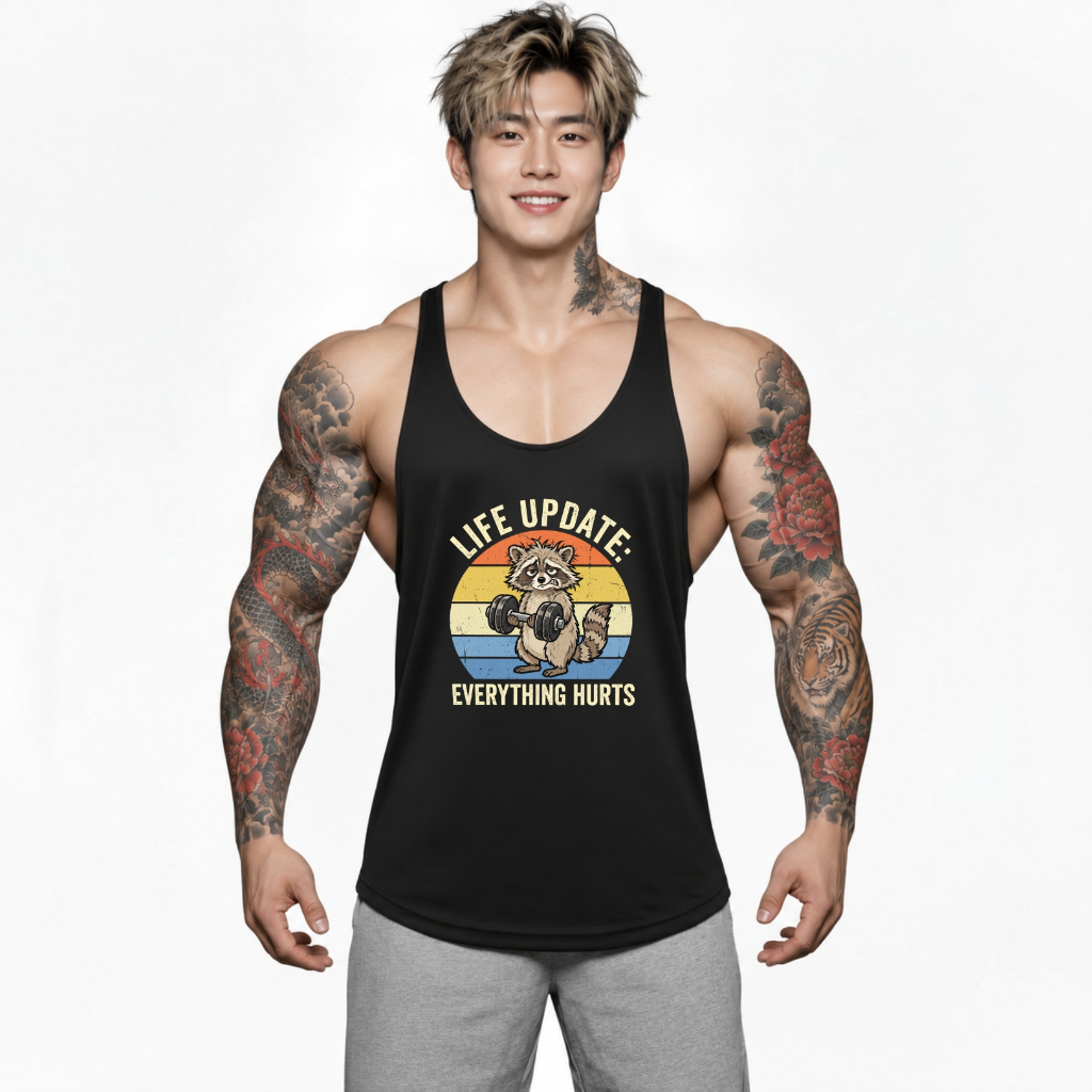 LIFE UPDATE เสื้อออกกำลัง เสื้อกล้ามเพาะกายทรงคลาสสิค Bodybuilding Dry Fit Gym Tank Top