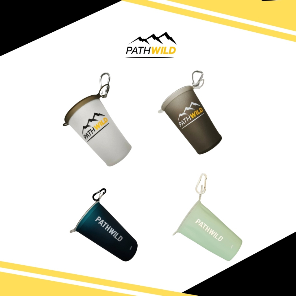 PATHWILD SPEED CUP  แก้วนิ่ม พกพาสะดวก พับเก็บได้ น้ำหนักเบา มีหูเกี่ยว แถมคาราไบเนอร์จิ๋วน่ารัก