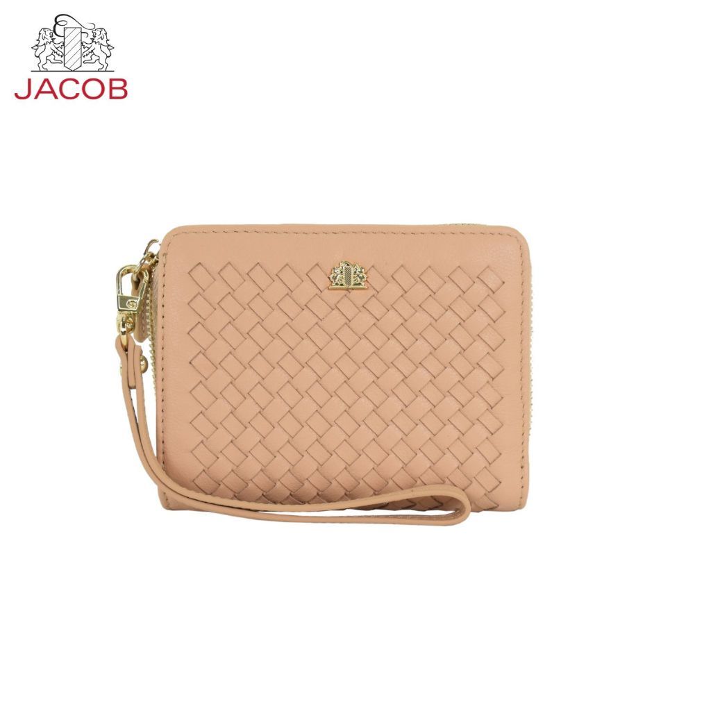 JACOB محفظة نسائية جلد مضفور بسحاب وحزام يد 63055 — صورة 7