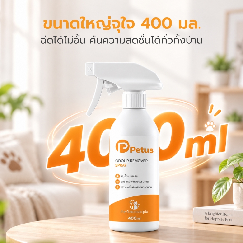Petus بخاخ مزيل روائح المنزل والحيوانات 500 مل — صورة 2