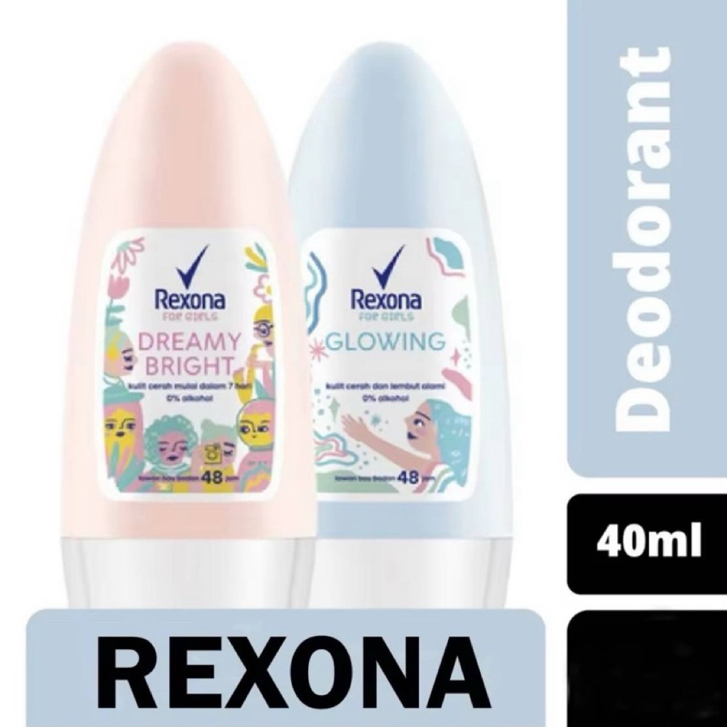 Rexona Roll on 40 ml. เรโซน่า โรลออน ( Glowing / Dreamy Bright ) กลิ่นหอมจากดอกไม้ หอม สดชื่น คุ้มมากจ้า