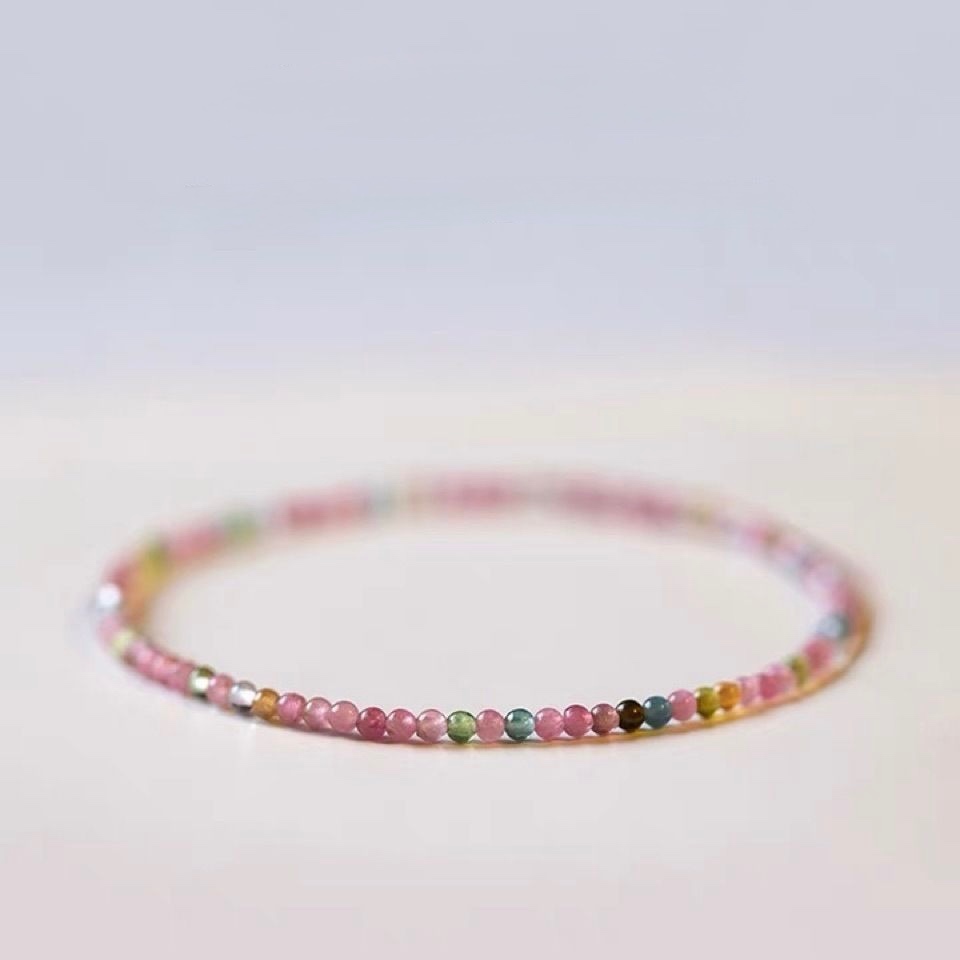 กำไลหินมงคล ทัวร์มาลีน 7 สี เรียกทรัพย์ ความสุข ความสมดุล ดึงดูดโชคลาภ ความรัก และความสุข ดีไซน์เม็ดเล็กหรู เสริมดวง - รูปที่ 2