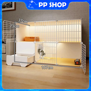 กรงแมว พร้อมลิ้นชักเก็บทรายแมว บ้านพักแมวแบบผสมผสาน บ้านแมว …