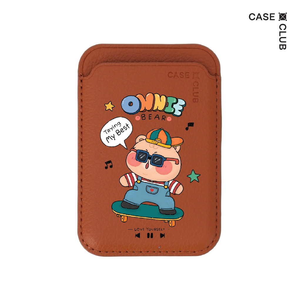 CaseClub Wallet กระเป๋าใส่บัตร ลาย Onnie Bear Skateboard