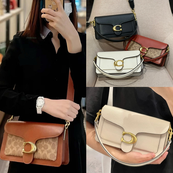 COACH/Coach Women's Classic Logo Tabby 26 Shoulder Bag กระเป๋าคาดไหล่ สีดำ