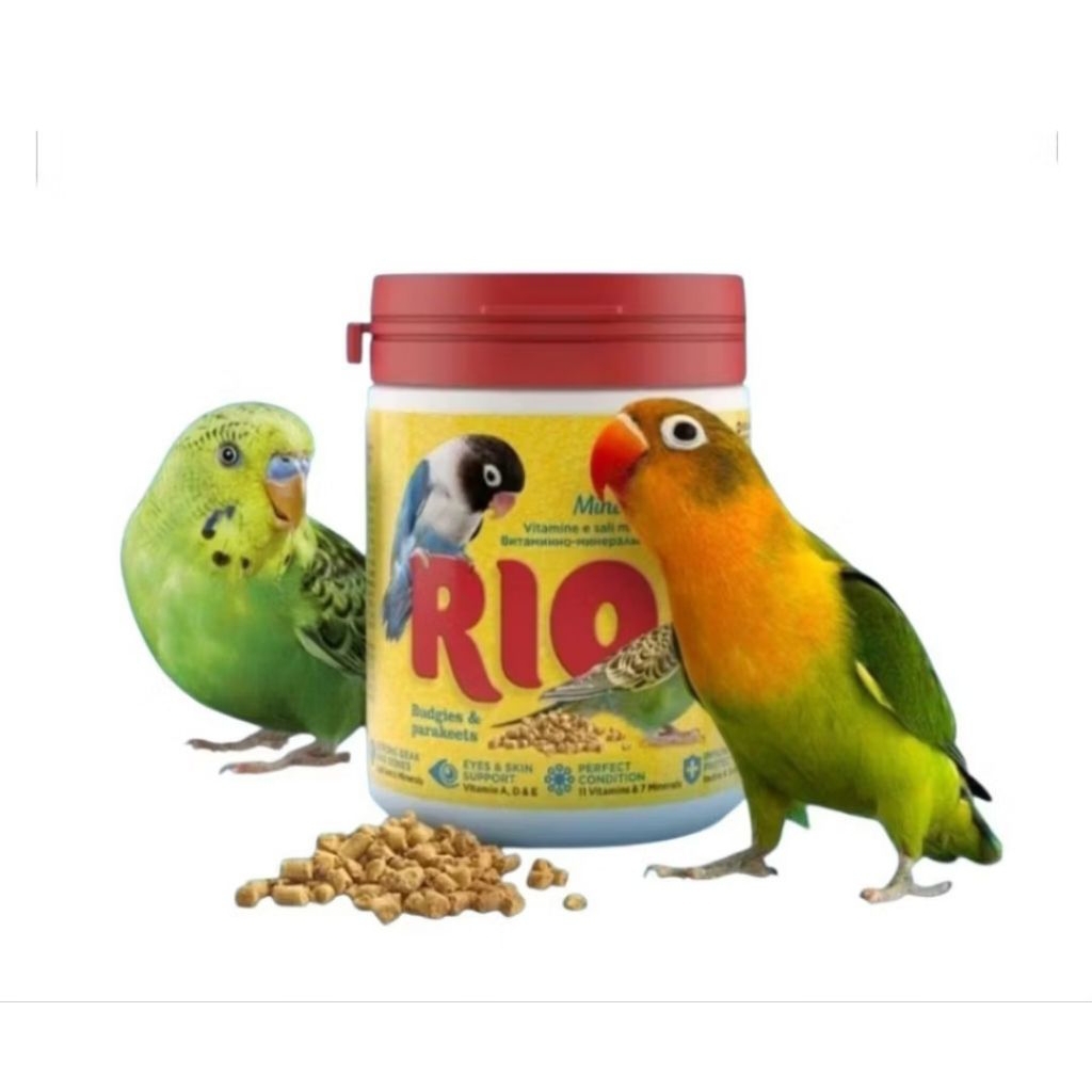 RIO วิตามินอัดเม็ด สำหรับนกขนาดเล็ก บำรุงดวงตา ขน และผิวหนัง บรรจุ 120 กรัม