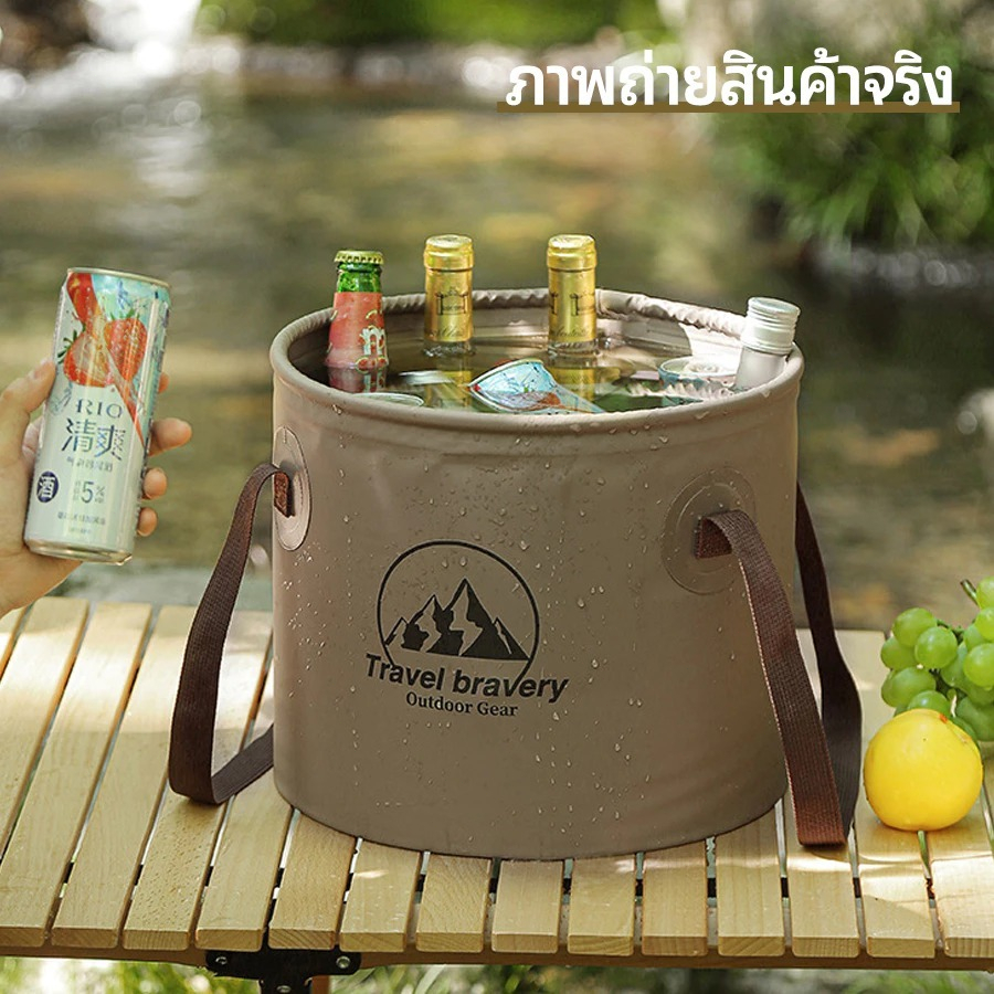『จัดส่งจากกรุงเทพ』5L/10L/20L ถังน้ำแคมป์ปิ้งพับได้ ถังพับภายนอก ถังน้ำแข็ง ถังน้ำแคมปิ้ง ถังน้ำพับได้ ถังเก็บน้ํา แบบพับ