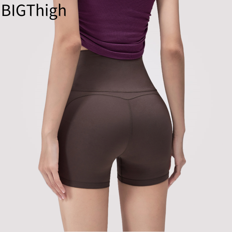 Big Thigh กางเกงโยคะเอวสูง ยกสะโพก กางเกงขาสั้นโยคะยืดหยุ่น กีฬาฟิตเนส ผู้หญิง บาง ระบายอากาศได้ดี
