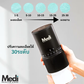 Medi ที่บดยาอัตโนมัติ ปรับความละเอียดได้ 30 ระดับ ใช้ง่ายในปุ่มเดียว บดได้ทั้งกาแฟ สมุนไพร ยา อาหาร