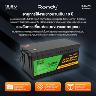 Randy&EVE Energy แบตเตอรี่LiFePO4 12.8V 50AH-300AH แบตเตอรี่ลิเธียมเกรดA ประกัน5ปีอายุการใช้งาน10ปี+