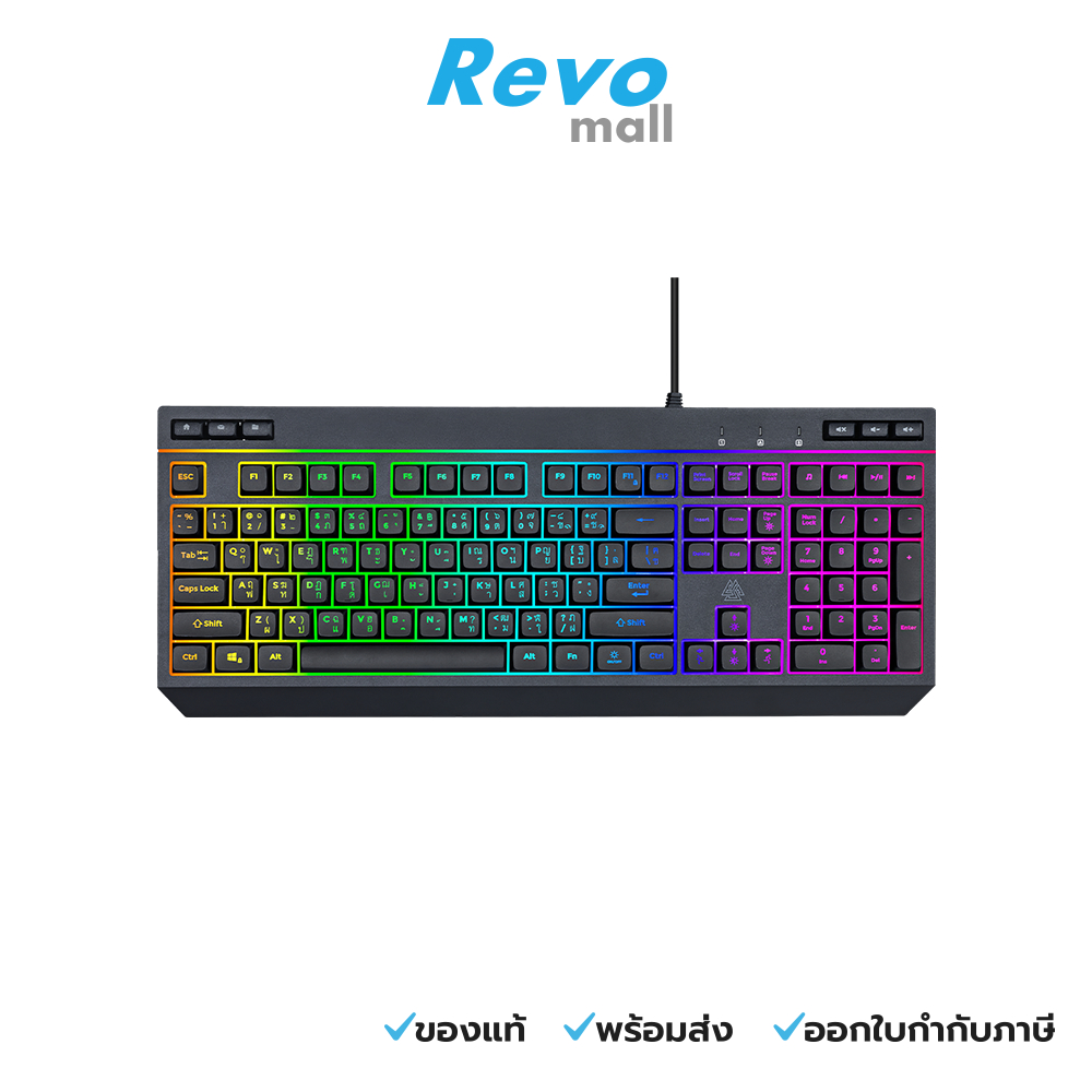 EGA คีย์บอร์ดปุ่มยาง Black รุ่น Type K8