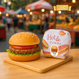 สติ๊กเกอร์ MENU แฮมเบอร์เกอร์ (แพ็ค 100 ดวง) 🍔🌭