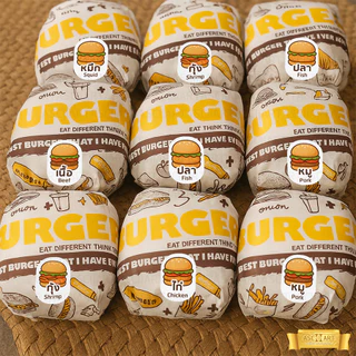 สติ๊กเกอร์ MENU แฮมเบอร์เกอร์ (แพ็ค 100 ดวง) 🍔🌭