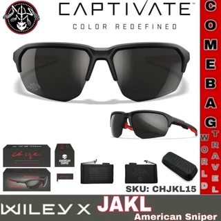 แว่นกันแดดWileyX JAKL American Sniper Brand Captivate แว่นตานิรภัยป้องกันแสง UV สำหรับการยิงปืนและกิจกรรมกลางแจ้ง ของแท้