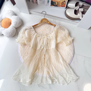 เสื้อแขนตุ๊กตา(อก 32-44)ชายพริ้ว” SO Cute 💫🩷